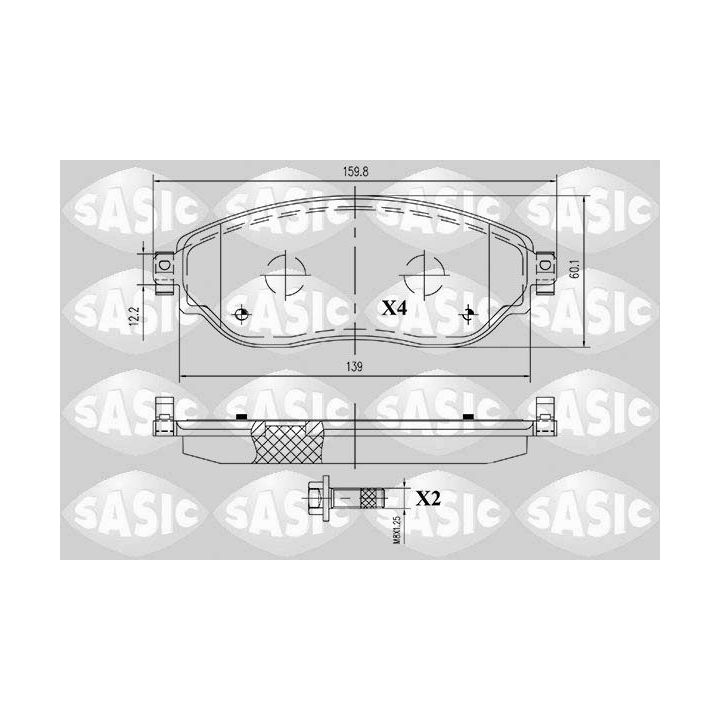 Stabdžių trinkelių rinkinys, diskinis stabdys SASIC 6214038