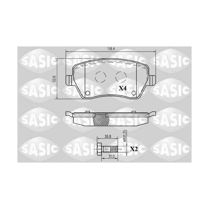 Stabdžių trinkelių rinkinys, diskinis stabdys SASIC 6214051