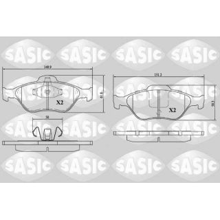 Stabdžių trinkelių rinkinys, diskinis stabdys SASIC 6216007