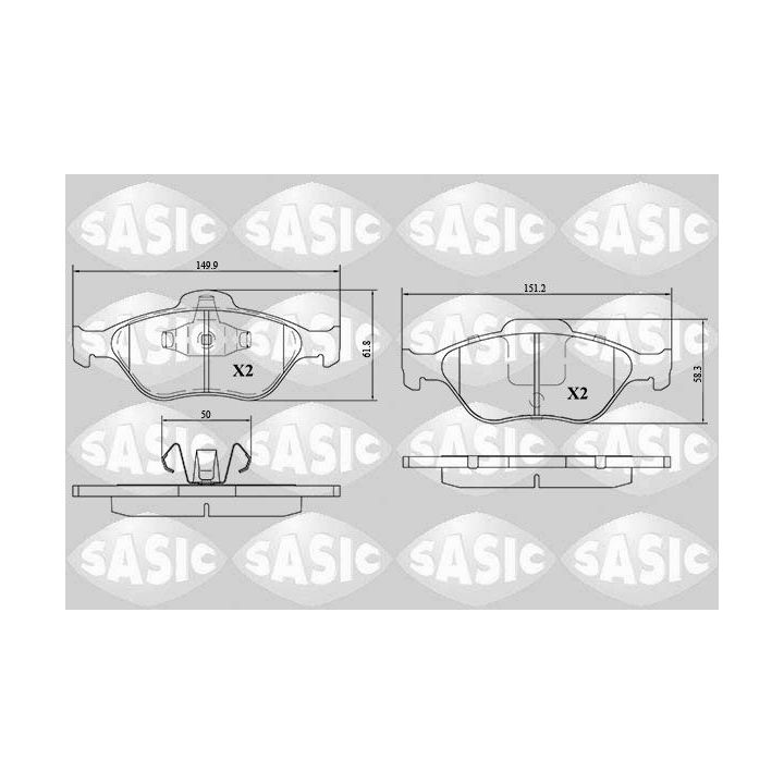 Stabdžių trinkelių rinkinys, diskinis stabdys SASIC 6216007
