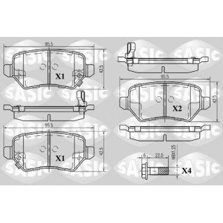 Stabdžių trinkelių rinkinys, diskinis stabdys SASIC 6216008