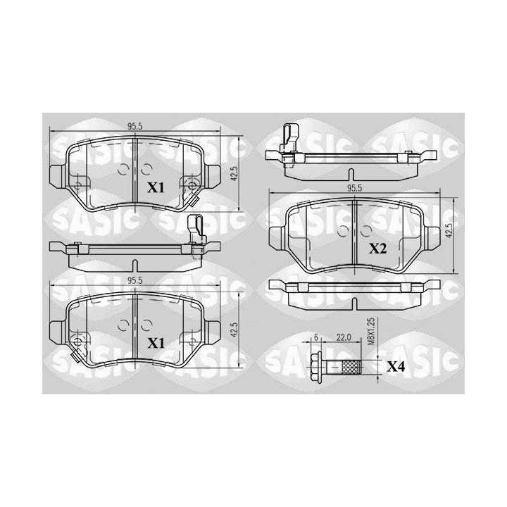 Stabdžių trinkelių rinkinys, diskinis stabdys SASIC 6216008
