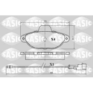 Stabdžių trinkelių rinkinys, diskinis stabdys SASIC 6216010
