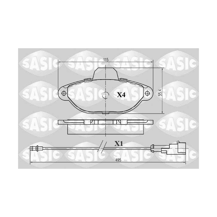 Stabdžių trinkelių rinkinys, diskinis stabdys SASIC 6216010