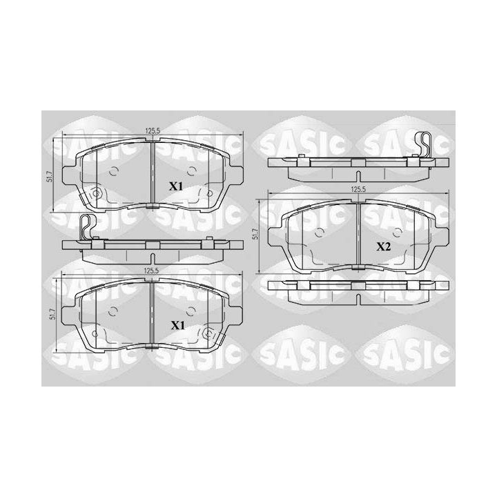 Stabdžių trinkelių rinkinys, diskinis stabdys SASIC 6216025