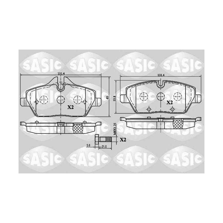 Stabdžių trinkelių rinkinys, diskinis stabdys SASIC 6216027