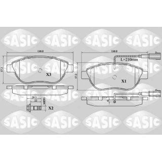 Stabdžių trinkelių rinkinys, diskinis stabdys SASIC 6216030