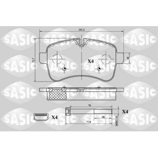 Stabdžių trinkelių rinkinys, diskinis stabdys SASIC 6216038