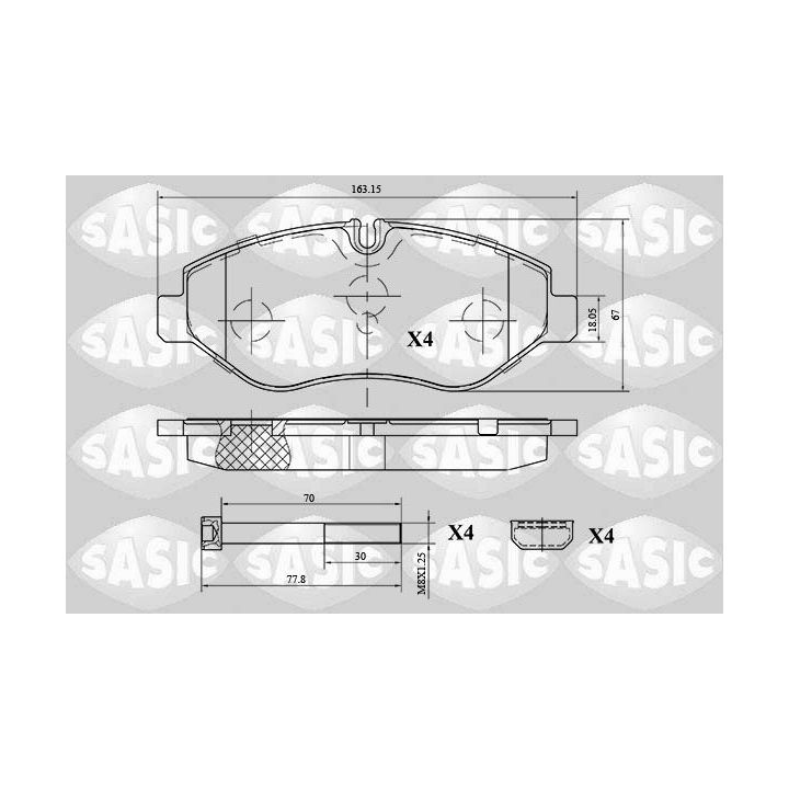 Stabdžių trinkelių rinkinys, diskinis stabdys SASIC 6216039