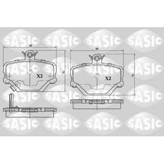 Stabdžių trinkelių rinkinys, diskinis stabdys SASIC 6216045