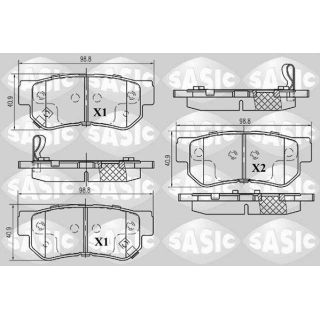 Stabdžių trinkelių rinkinys, diskinis stabdys SASIC 6216050