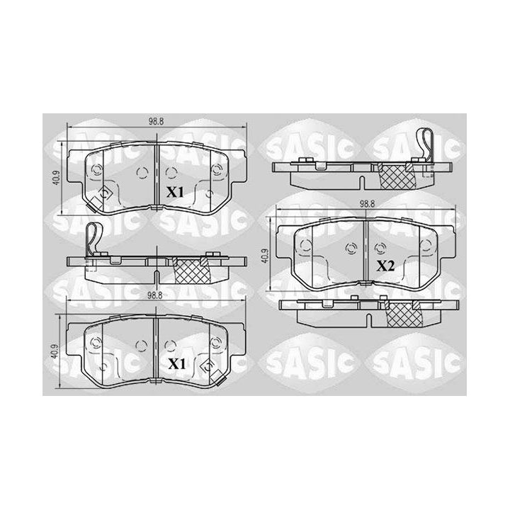 Stabdžių trinkelių rinkinys, diskinis stabdys SASIC 6216050