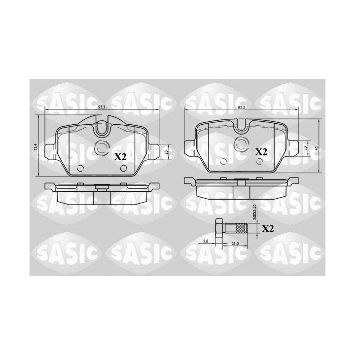 Stabdžių trinkelių rinkinys, diskinis stabdys SASIC 6216064