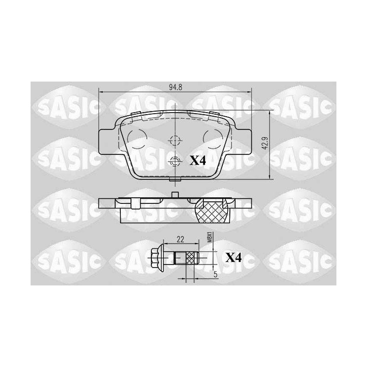 Stabdžių trinkelių rinkinys, diskinis stabdys SASIC 6216065