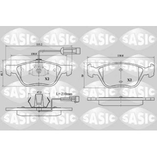 Stabdžių trinkelių rinkinys, diskinis stabdys SASIC 6216072