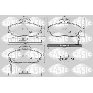 Stabdžių trinkelių rinkinys, diskinis stabdys SASIC 6216073