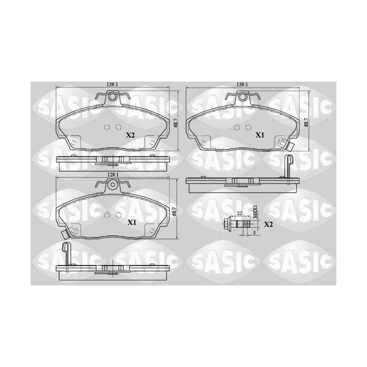 Stabdžių trinkelių rinkinys, diskinis stabdys SASIC 6216073