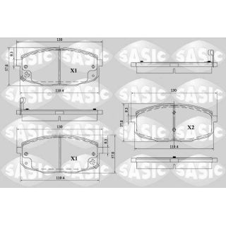 Stabdžių trinkelių rinkinys, diskinis stabdys SASIC 6216125