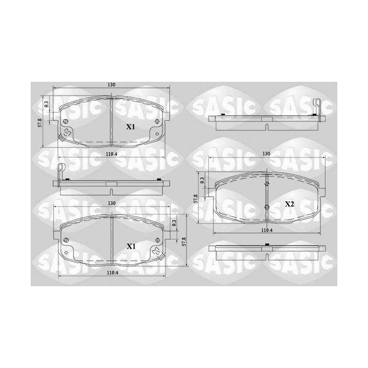 Stabdžių trinkelių rinkinys, diskinis stabdys SASIC 6216125