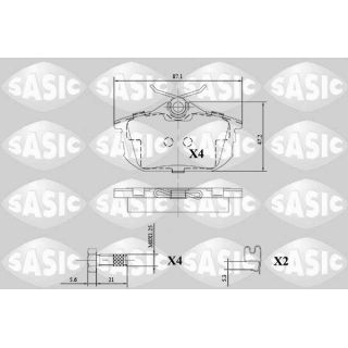 Stabdžių trinkelių rinkinys, diskinis stabdys SASIC 6216139