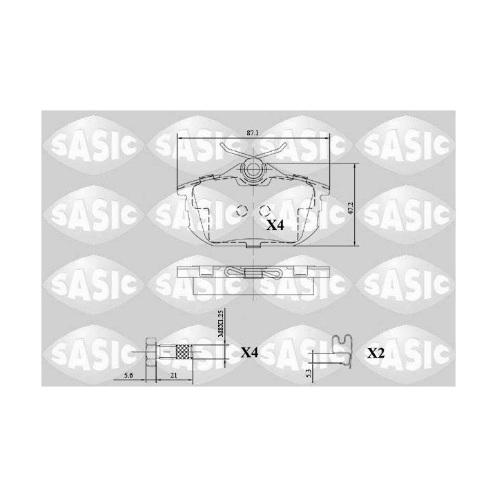 Stabdžių trinkelių rinkinys, diskinis stabdys SASIC 6216139