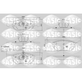 Stabdžių trinkelių rinkinys, diskinis stabdys SASIC 6216150