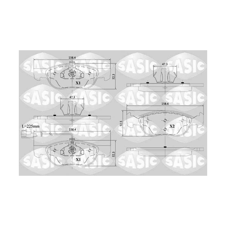 Stabdžių trinkelių rinkinys, diskinis stabdys SASIC 6216150