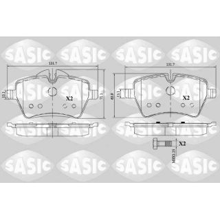Stabdžių trinkelių rinkinys, diskinis stabdys SASIC 6216168
