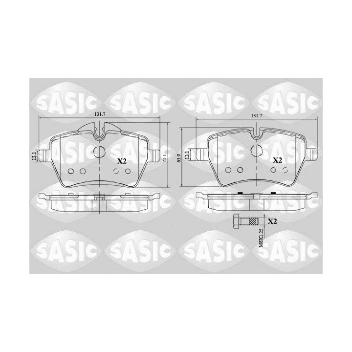 Stabdžių trinkelių rinkinys, diskinis stabdys SASIC 6216168