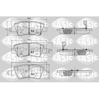 Stabdžių trinkelių rinkinys, diskinis stabdys SASIC 6216183