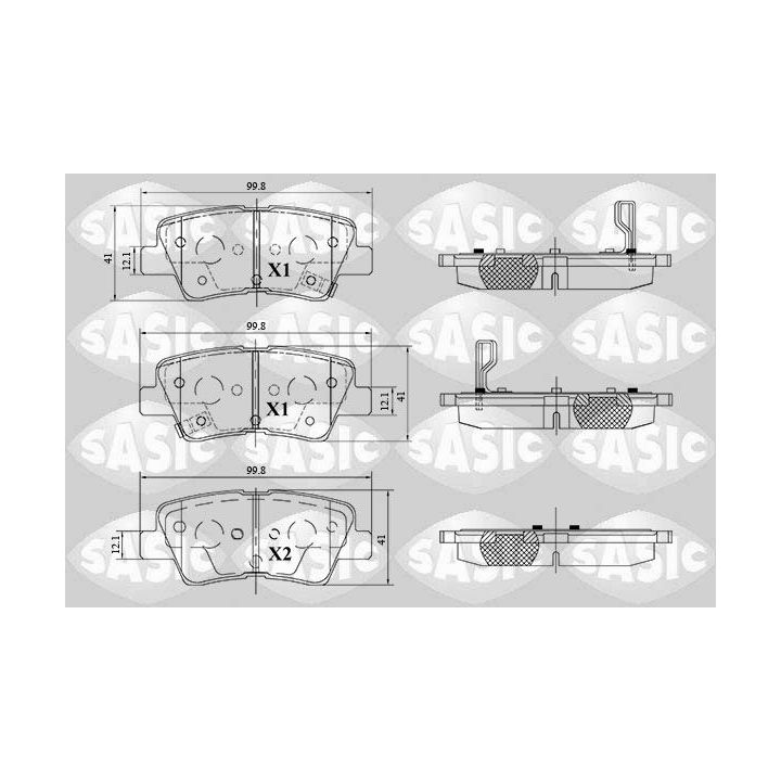 Stabdžių trinkelių rinkinys, diskinis stabdys SASIC 6216183