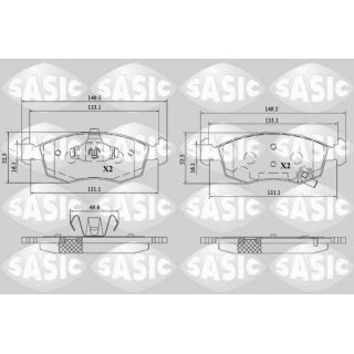 Stabdžių trinkelių rinkinys, diskinis stabdys SASIC 6216190