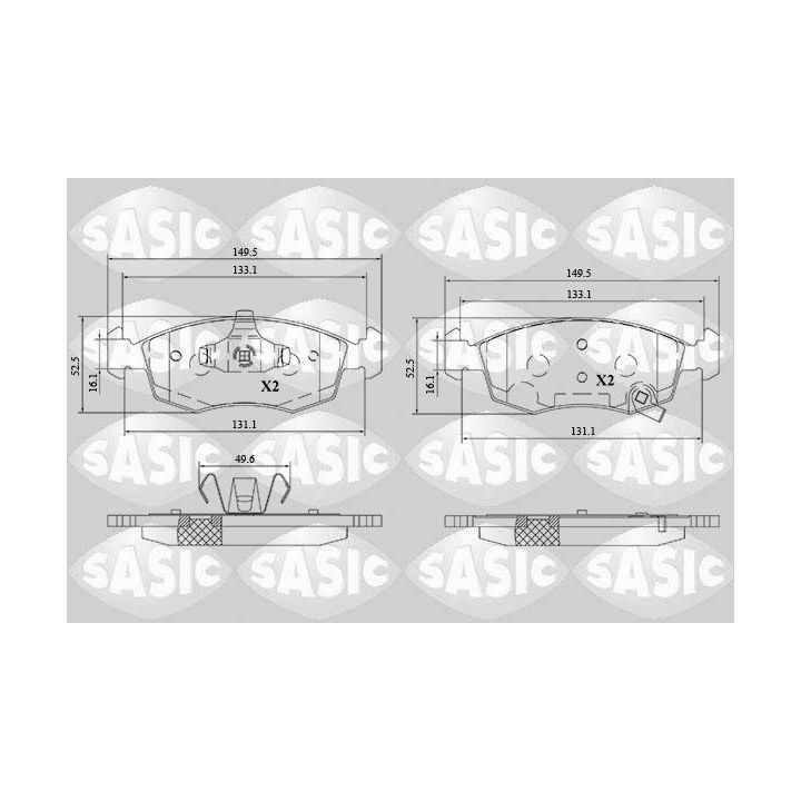 Stabdžių trinkelių rinkinys, diskinis stabdys SASIC 6216190
