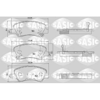 Stabdžių trinkelių rinkinys, diskinis stabdys SASIC 6216213