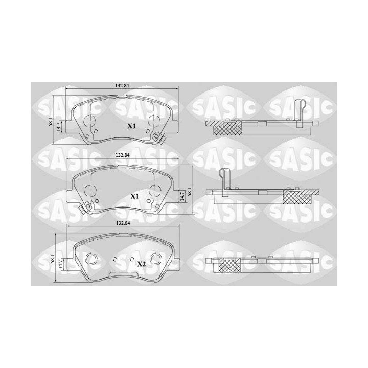 Stabdžių trinkelių rinkinys, diskinis stabdys SASIC 6216213