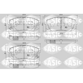 Stabdžių trinkelių rinkinys, diskinis stabdys SASIC 6216214