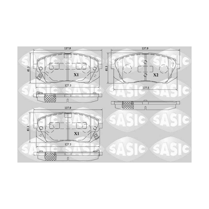 Stabdžių trinkelių rinkinys, diskinis stabdys SASIC 6216214