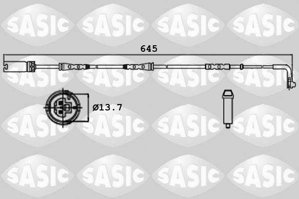 įspėjimo kontaktas, stabdžių trinkelių susidėvėjimas SASIC 6236003