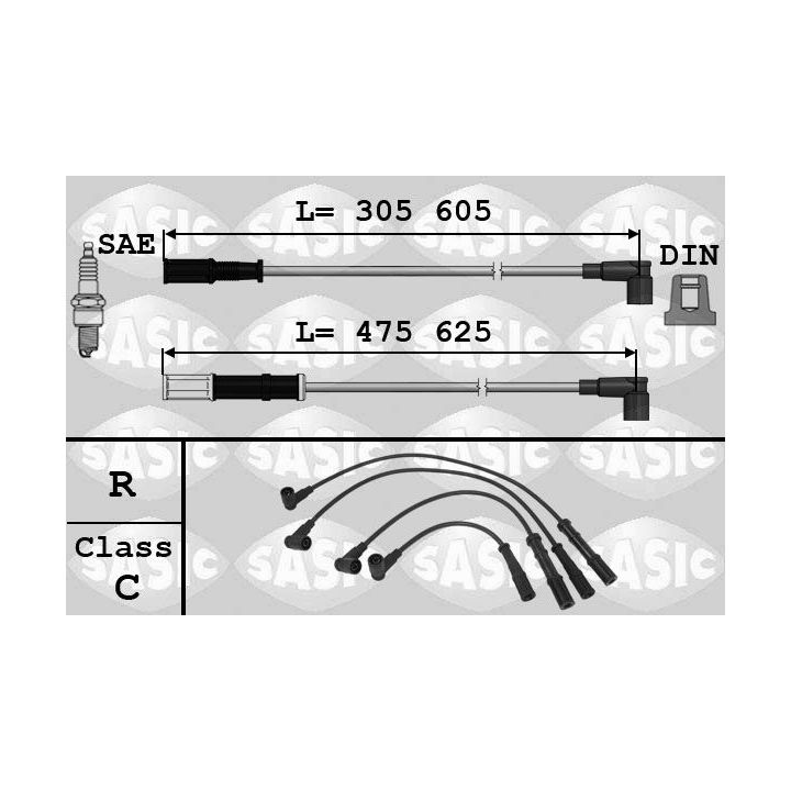 Uždegimo laido komplektas SASIC 9286014
