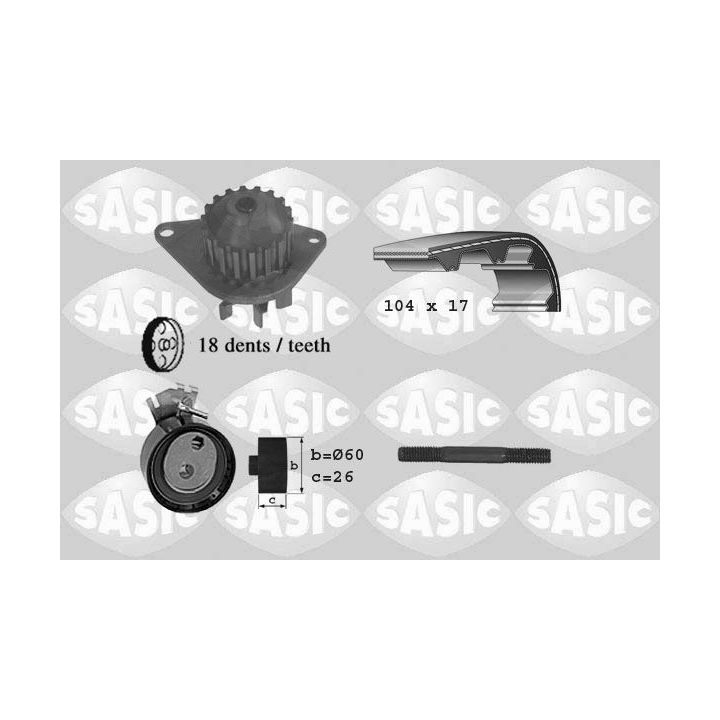 Vandens siurblio ir paskirstymo diržo komplektas SASIC 3900003
