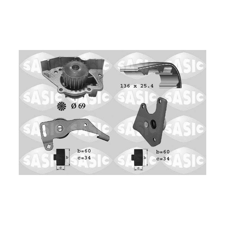 Vandens siurblio ir paskirstymo diržo komplektas SASIC 3900004