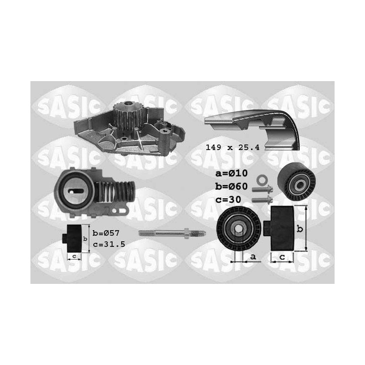 Vandens siurblio ir paskirstymo diržo komplektas SASIC 3900005