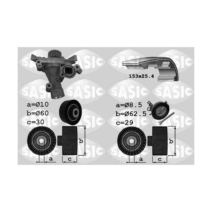 Vandens siurblio ir paskirstymo diržo komplektas SASIC 3900029