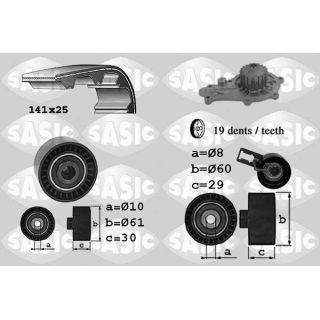 Vandens siurblio ir paskirstymo diržo komplektas SASIC 3900031