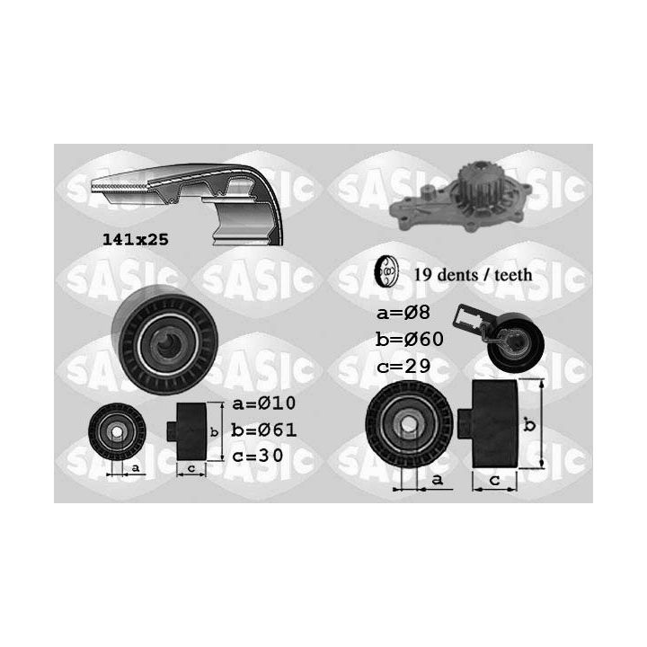 Vandens siurblio ir paskirstymo diržo komplektas SASIC 3900031