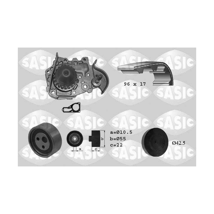 Vandens siurblio ir paskirstymo diržo komplektas SASIC 3904005