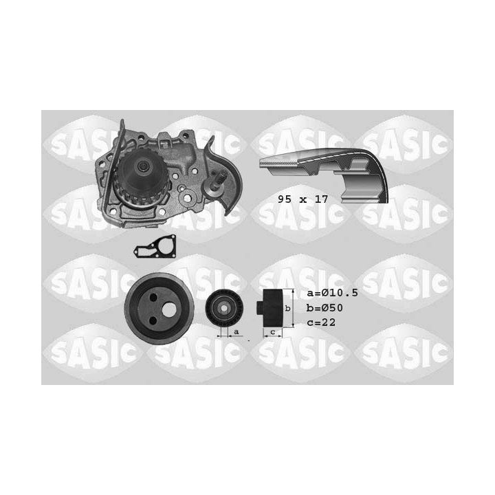 Vandens siurblio ir paskirstymo diržo komplektas SASIC 3904006