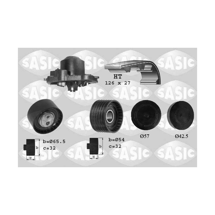 Vandens siurblio ir paskirstymo diržo komplektas SASIC 3904008