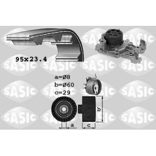 Vandens siurblio ir paskirstymo diržo komplektas SASIC 3904029