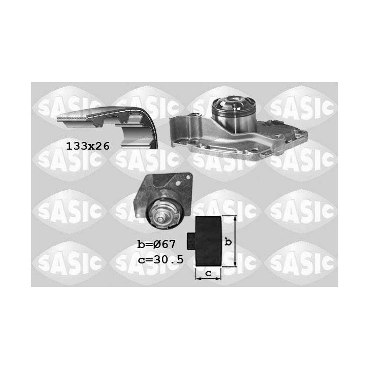 Vandens siurblio ir paskirstymo diržo komplektas SASIC 3904030